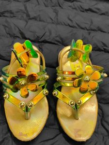 Flower Embellished Thong Sandals 1 Year Baby