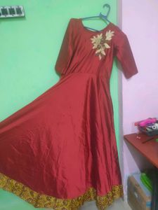 Elegant Maroon Anarkali Dress