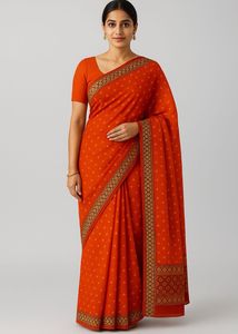 Elegant Orange Saree