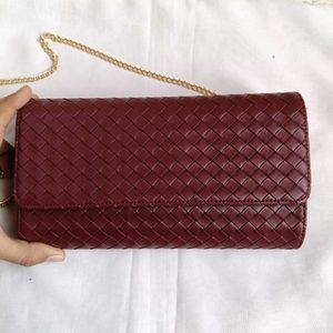 ESTEE LAUDER Burgundy Woven Chain Wallet