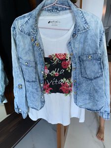 T-shirt With Jeans Soft Jacket