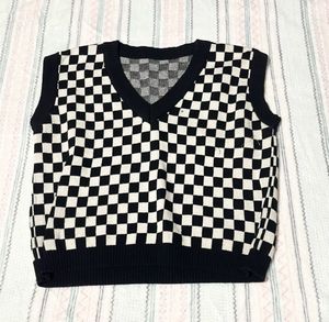 Checkered Sweater Vest