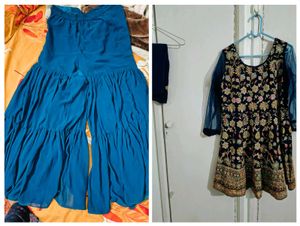 Pretty Blue Sharara Set