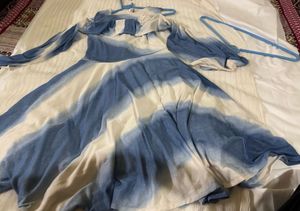 Blue & White Tie-Dye Dress
