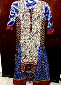 AFSANA 2 In 1 Blue Anarkali Suit