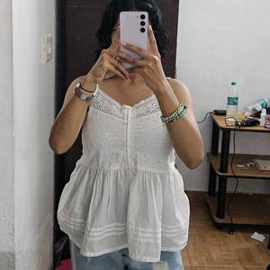 White Chickenkari Top