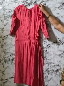 Embroidered Pink Kurta Dress