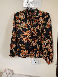 Vero moda Floral Print Tie-Neck Blouse