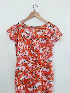 Orange Printed Casual Jumpsuit (Women)