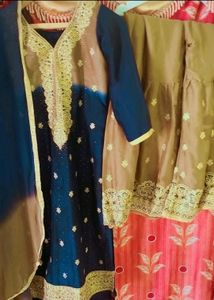 Grey Nd Blue Garara Set