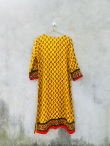 Mustard Printed Kurti