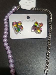 Korean Necklace With Earrings