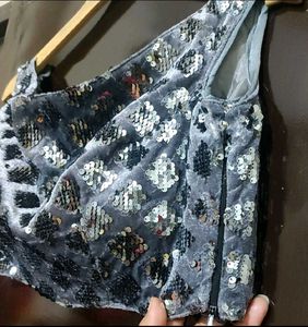 Grey Party Wear Saree With Blouse Bust 34