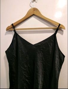 Beautiful Black Satin Top/ Slip