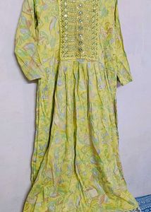 Yellow Embroidered Kurta Set With Dupatta