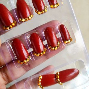 Rust  &amp; Gold Press-On Nails❤️