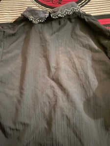 Vintage Black Button-Down Blouse