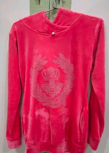 Pink rabbit fur hoody Top