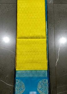 Yellow &amp; Blue Silk Saree