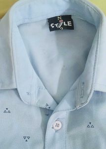 Light Blue Patterned Shirt Pant