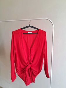 Red Buttoned Top