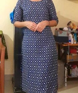 Elegant Purple Printed Kurta and dark blue combo o