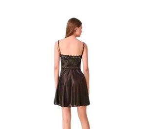 Black Lace Trim Slip Dress