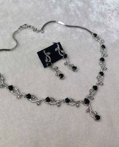 American Diamonds studded jewellery set (Black)