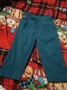 Vintage Teal Wide-Leg Pants