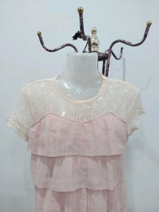 Pink Layered Shift Mini Dress