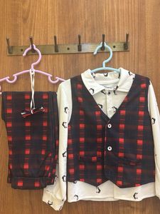 Boy's Plaid Suit Set