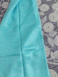 Sky Blue With White 🤍 Printed PointsSaree
