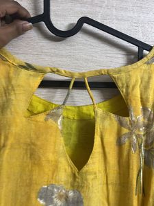 Yellow Floral Print Kurti