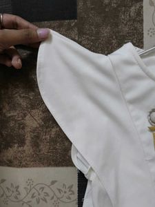 White Crop Top With Unique Pattern