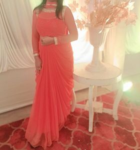 Peach Ethnic Gown For Women