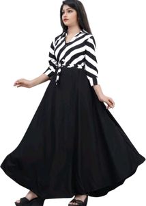Black & White Striped Maxi Dress