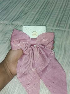 Dusty Rose Rhinestone Hair Bow