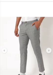 Cantabil Grey Checkered Formal Pants