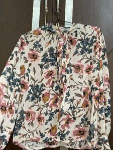 Floral Button And Knot Shirt