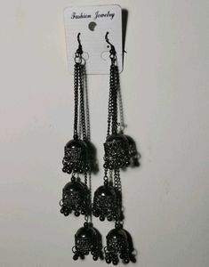 Long Tessle Jhumka Earrings