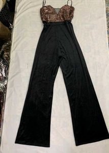 Sequin Top Velvet Jumpsuit