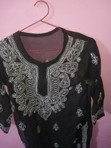 Black Chikankari Kurti