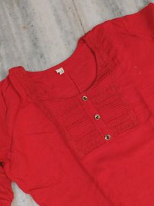 Elegant Red Kurti For Women