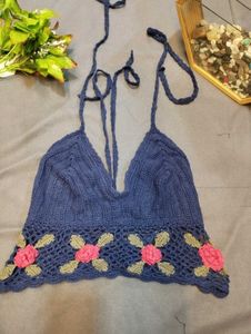Crochet Floral Halter Top🌸