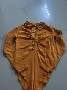 Zara Orange Bodysuit