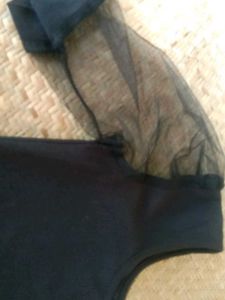 Black Top with Mesh Sleeves