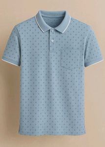 Light Blue Printed Polo T-Shirt 💙 😍