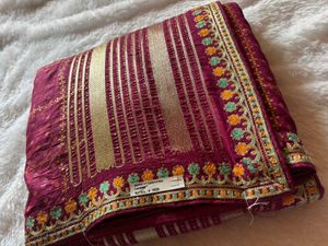 Elegant Maroon Saree heavy design