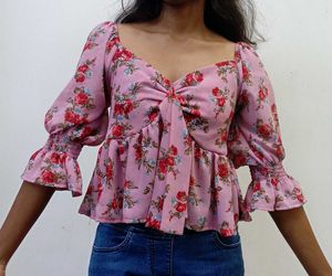 Floral Print Peplum Top