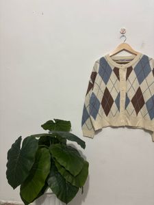Argyle Knit Cardigan